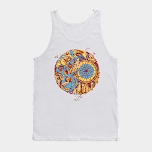 Pastel Cream Skull and Dreamcatcher Circle Tank Top